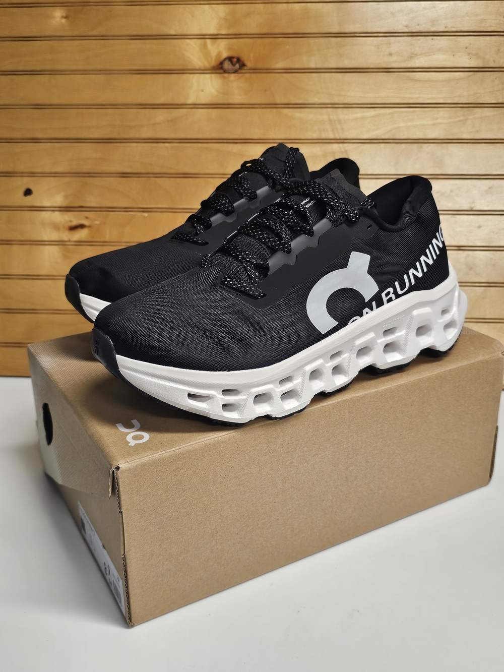 On Running Men's Cloudmonster 3 Black/White Running Shoes